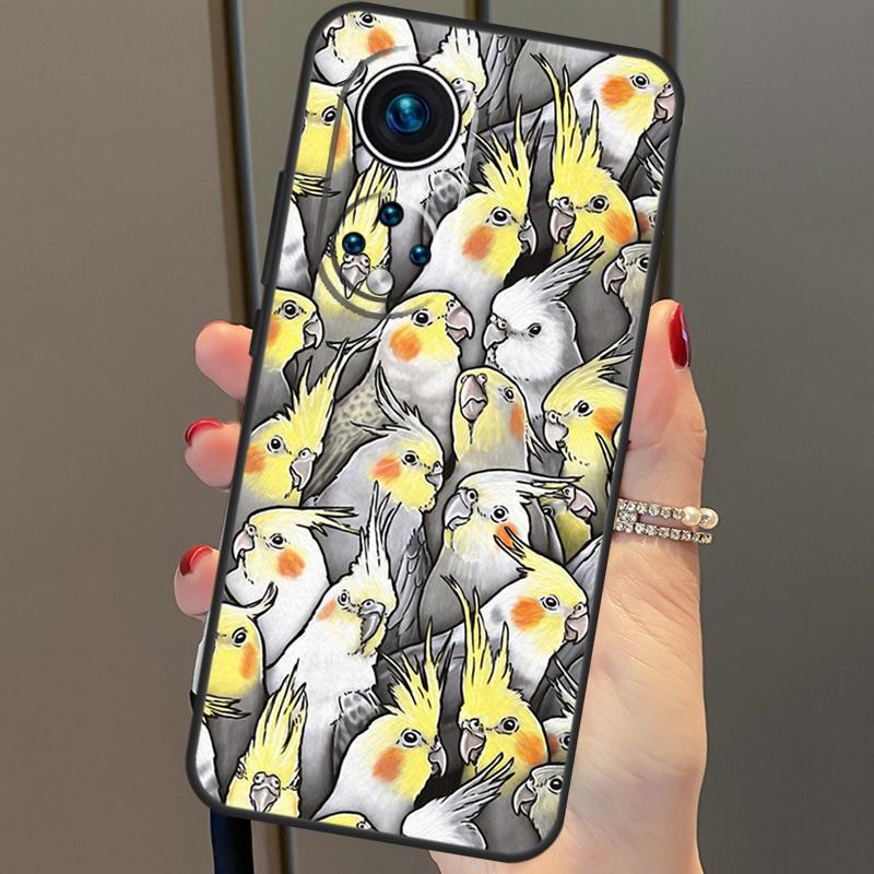 Kreskówkowy kolaż papugi nimfy na Huawei P30 Pro P20 P40 Nova 5T 9 P Smart Z 2021 Etui Coque na Honor 8X 9X 10i 50 Lite