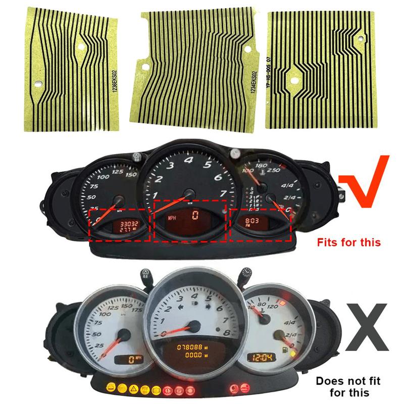 1set Flat LCD Display Ribbon Cable for Porsche 911 996 1997-2005 Boxster 986 1996-2004 Instrument Cluster Left Middle Right
