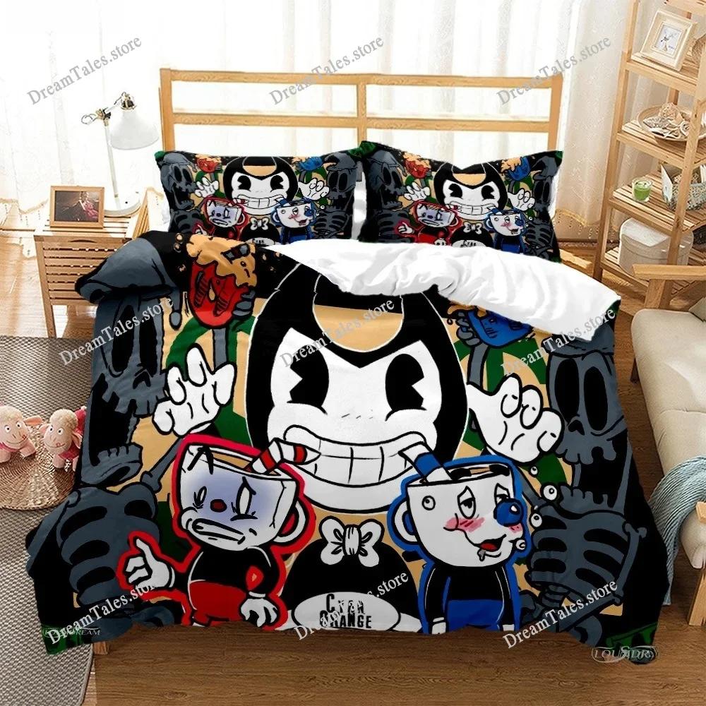 Cute Bubu Duvet Case Pillowcase Bedding Set, Comfortable Breathable Sheet, Single, King, Queen, Luxury Birthday Gift