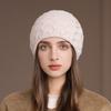 Autumn and Winter New Hat Women's Fashion Pearl Wool Hat Mother Warm Ear Protection Rabbit Hair Knitted Hat