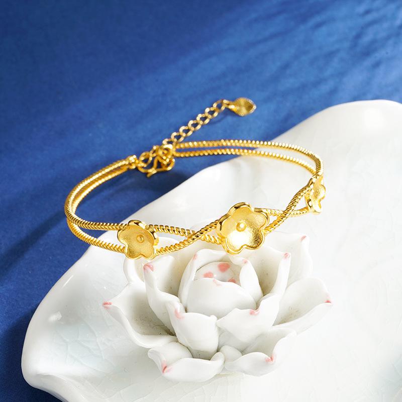National Trend Small Peach Blossom Opening Ladies Light Luxury Design High-end Bracelet