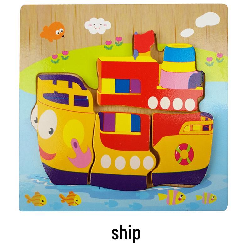 Animal 3D Wooden Jigsaw Puzzle Board for Toddlers (1-3 Years)