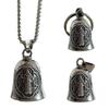 Saint Benedict Motorcycle Guardian Bell Retro Biker Good Luck Charm Religious Cross Key Chain