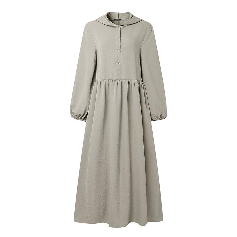 ZANZEA Women Autumn Casual Long Sleeve Loose Hoodies Long Dress