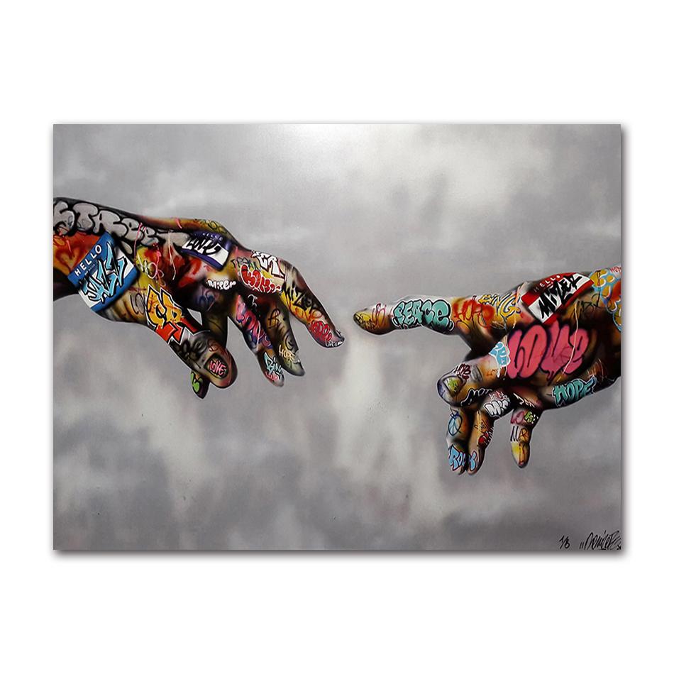 Posters and Prints Graffiti Art Paintings on the Wall Art Canvas Pictures Home Wall character DecorationGesture Street Art