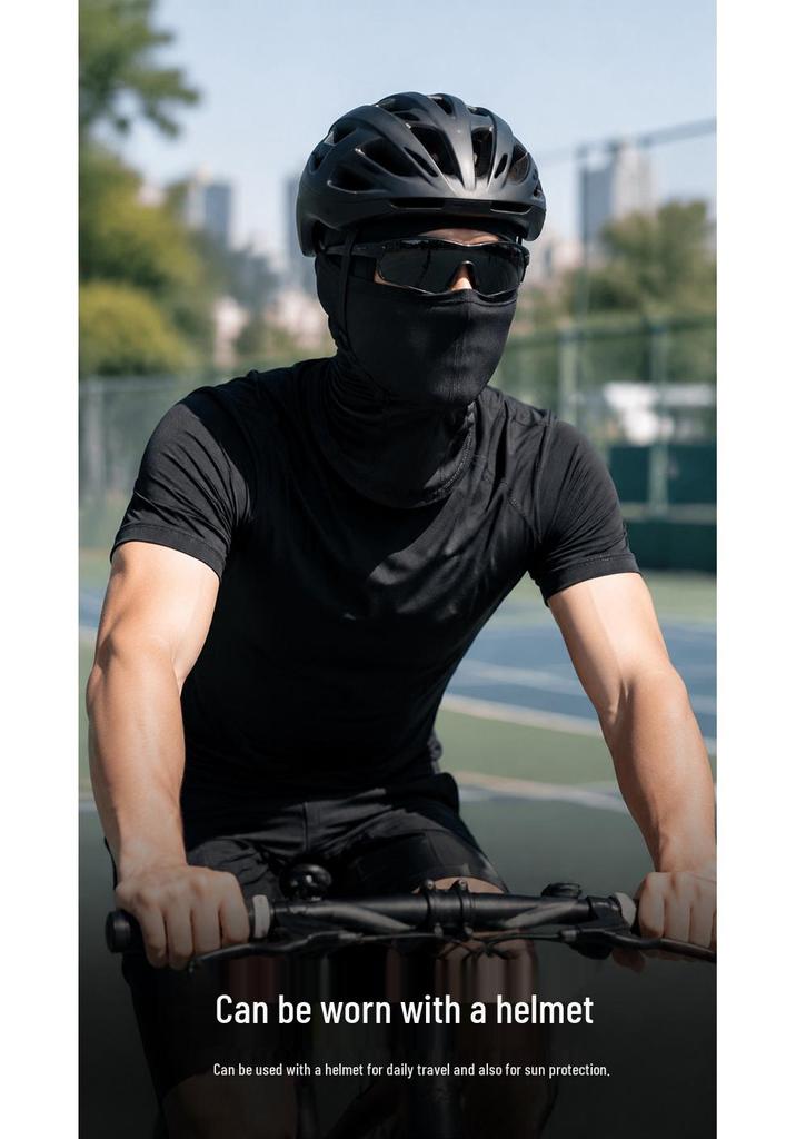 Ice Silk Windproof Cycling Mask: Sun-Protection Helmet Headwear