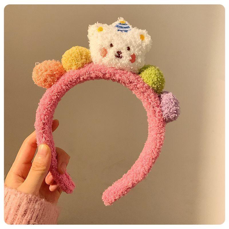Niedliches Bären-Plüsch-Stirnband für die Gesichtsreinigung bei Frauen - Haarspangen-Accessoire