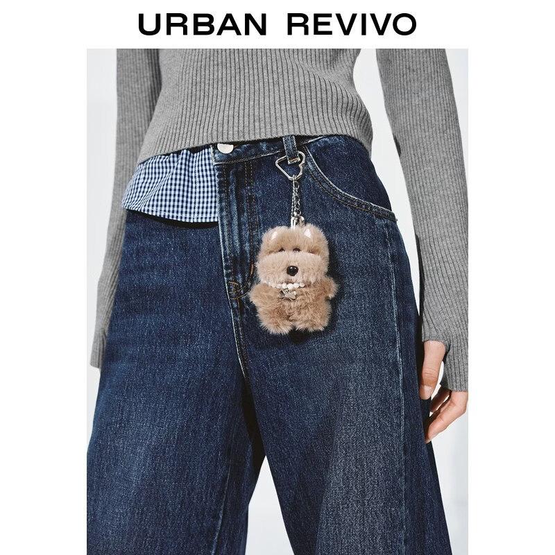 UR Women's Washed Curved Denim Jeans