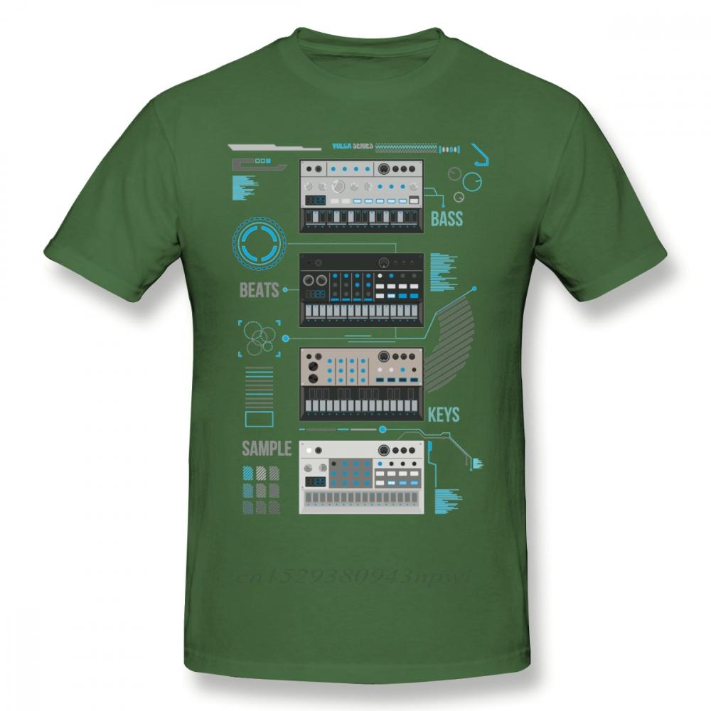 For Unisex Korg Volca Keys Series Basic Blue Music T Shirt Quality Print Rock And Roll Round Collar Plus Size Tee Shirt