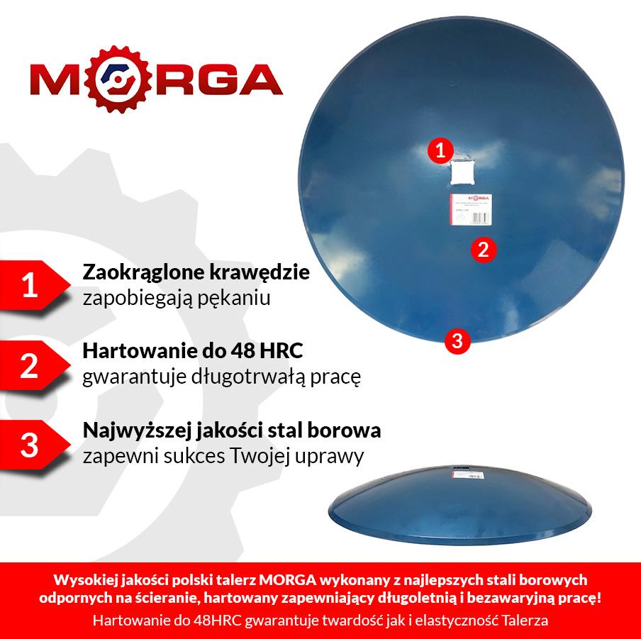 Smooth Disc FI-560mm, 5mm Thick, Disc Harrow, Hub Mounting, 6 Holes, Mounting Bolt Spacing 115mm, MORGA Boron Steel