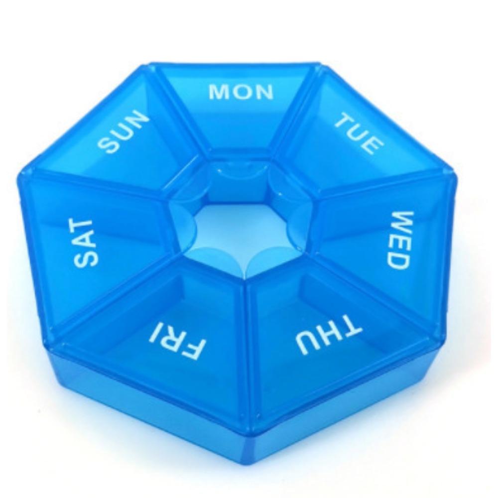 Przenośny 7-dniowy ośmiokątny pojemnik na pigułki z oznaczonymi przegródkami