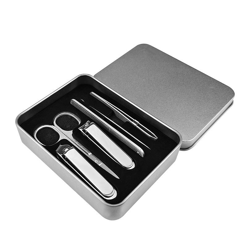 Stainless Steel 6-Piece Nail Clippers & Manicure Set in Portable Iron Box