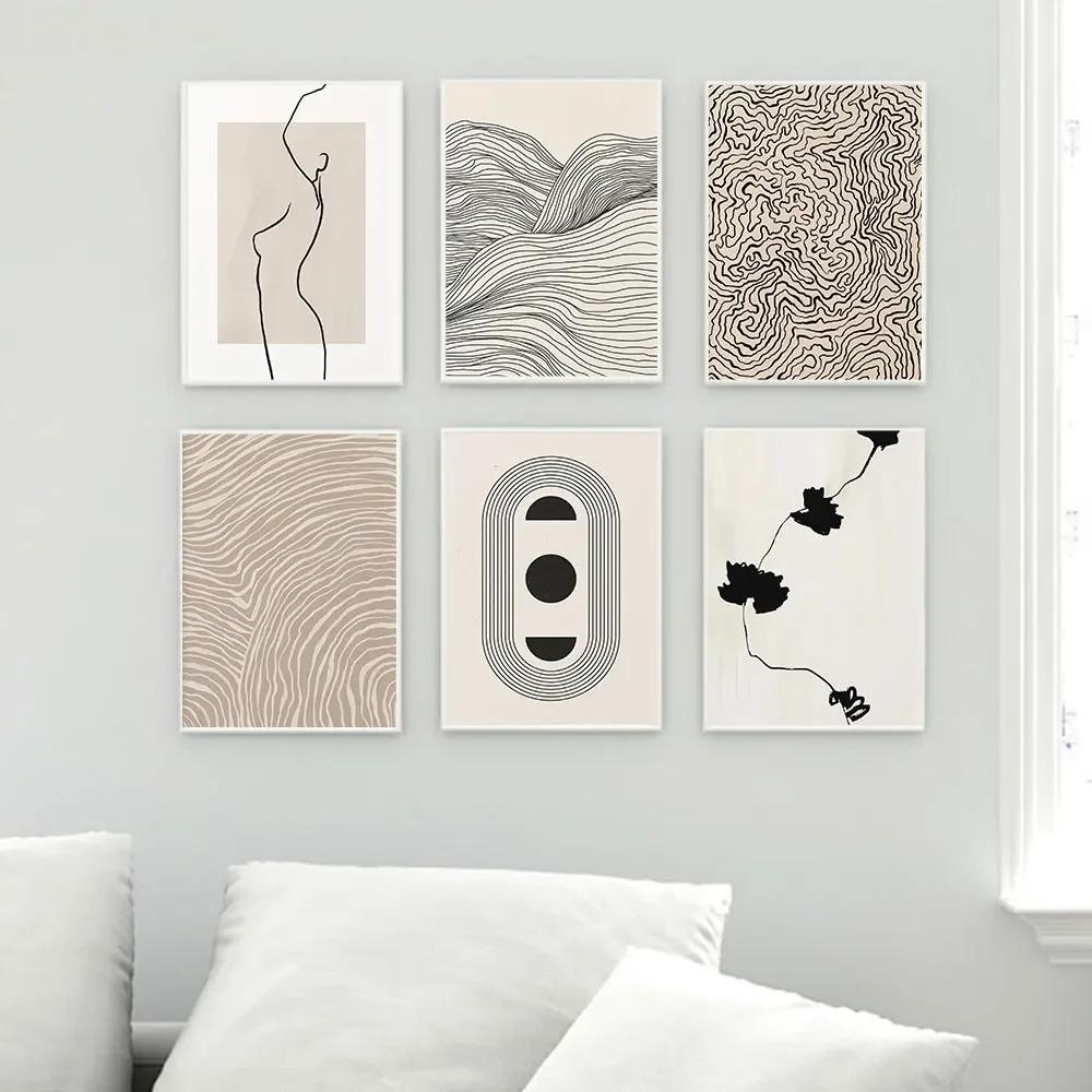Skandinavische Minimalistische Wandkunst Minimalistischer Druck Leinwandbild Poster für Schlafzimmer Moderne Heimdekoration