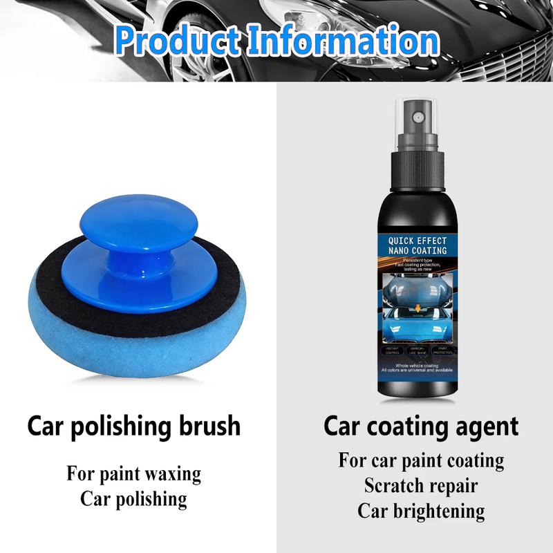 Car Nano Coating Brightening Cars Paint Kit - Professional Auto Polishing Tool, High Gloss Car Paint Scratch Repair Protection*6