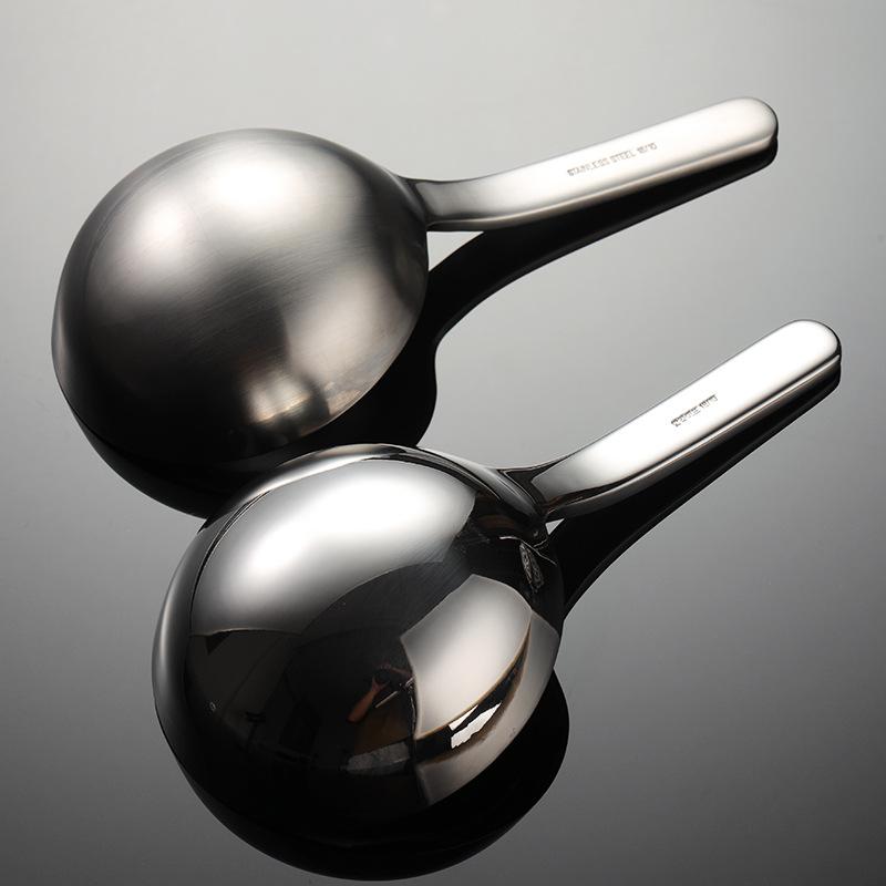 304 Stainless Steel Heavy Industry Model Big Round Spoon Dry Goods Soybean Rice Spoon Short Handle Korean Household Housewarming