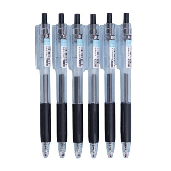 6Pcs Retractable Gel Pens 0.5mm Fine Nib Pen Smooth Writing Pen for Exams Students Fast-Drying Ink No-Skip School Office Supplies