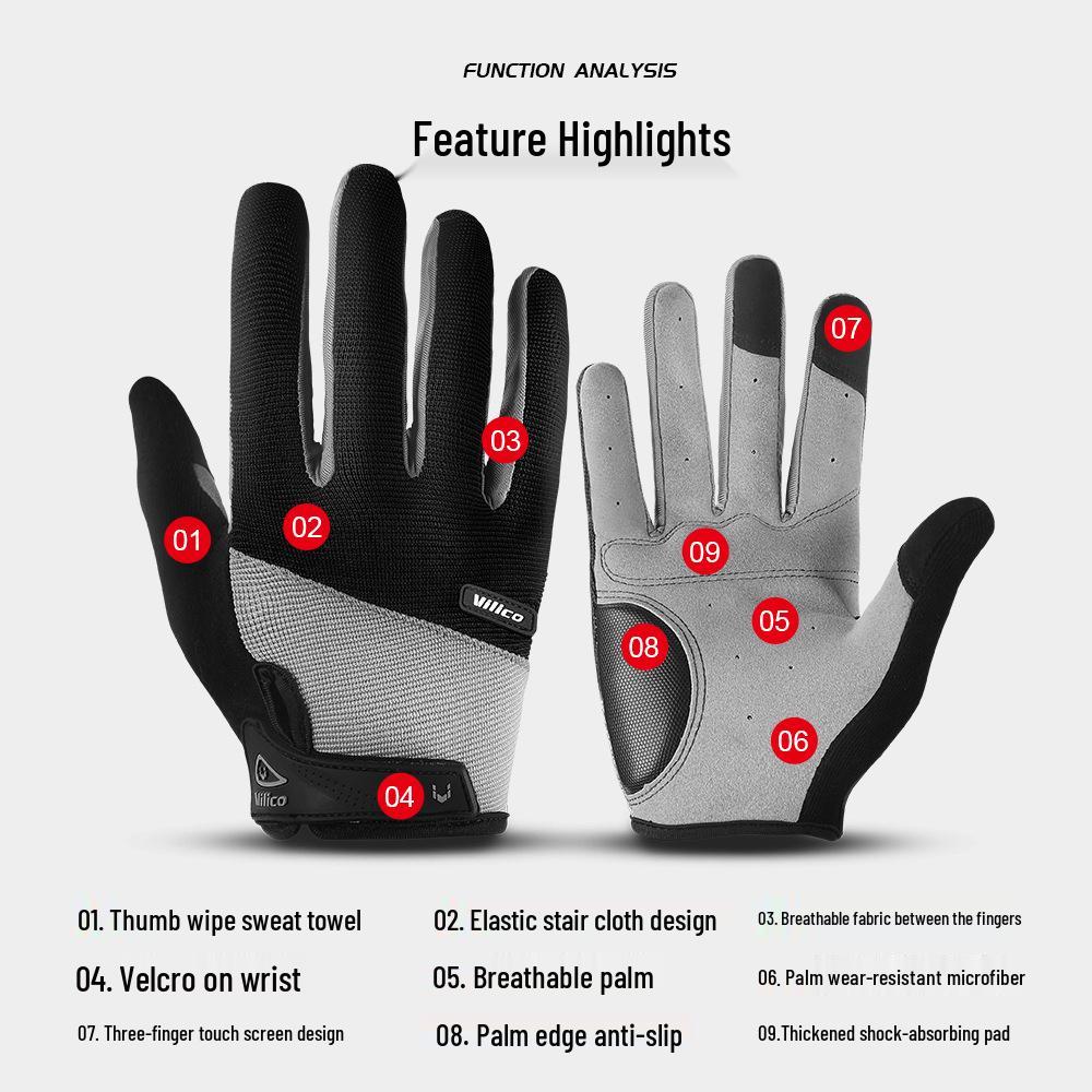 Slitstarka, halkfria cykelhandskar med full finger för utomhussporter och med pekskärmsfunktion.