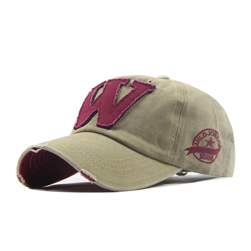 W-Letter Baseball Cap Fashion Outdoor Sun Visors Unisex Adjustable Cotton Sunshade Bonnet Hip Hop Holes Snapback Peaked Hat