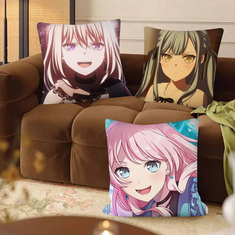 1Pc B-Bang Dream Ave Mujica Cartoon Pillow Case Fashion Square Pillowcase Bedroom Sofa Room Ins Decoration Leisure