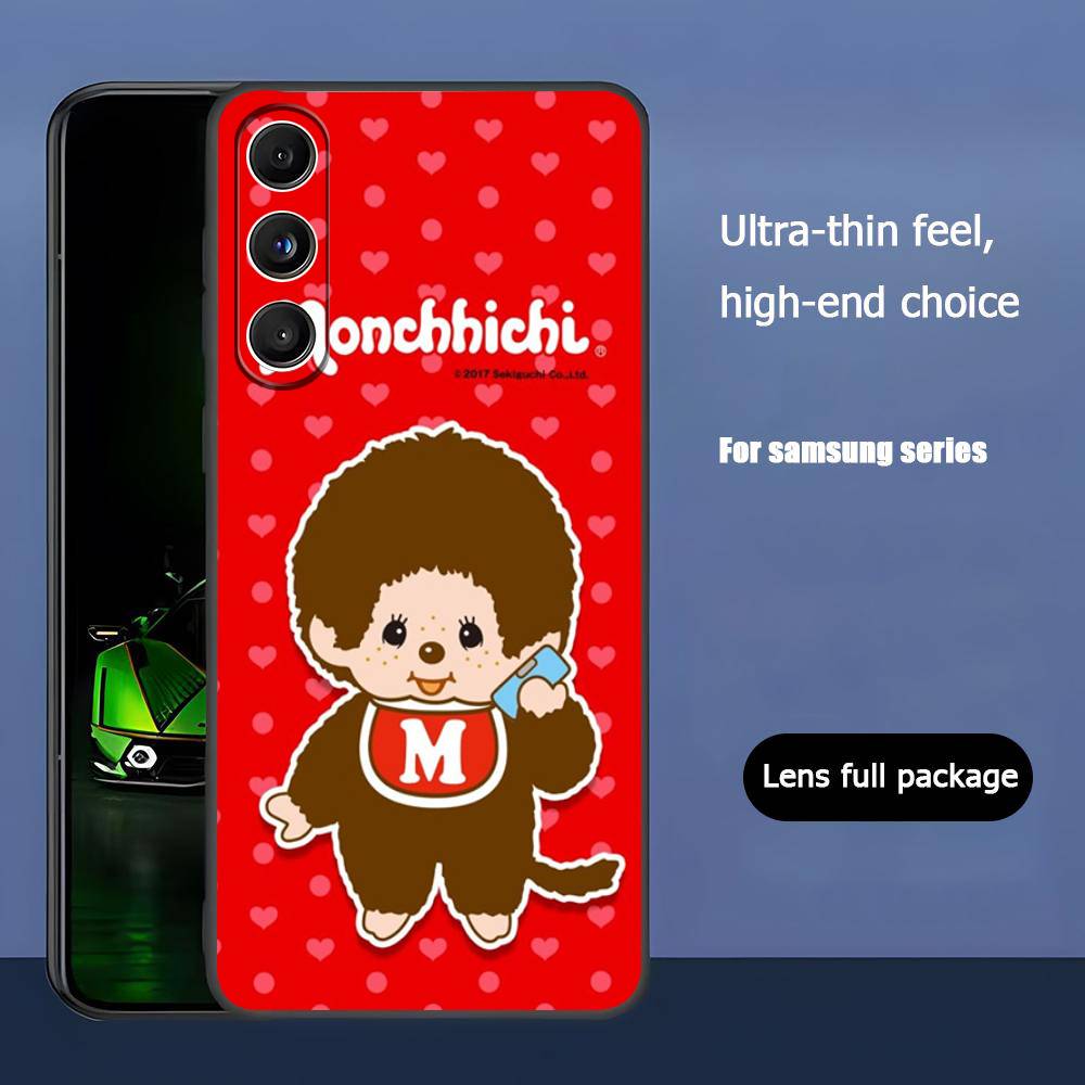 Klasyczny Popularny M-MonchhichiS Do Samsung Galaxy S25 S24 S23 Ultra S22 S21 Plus S20 Czarny Miękki Silikonowy Pokrowiec Ochronny