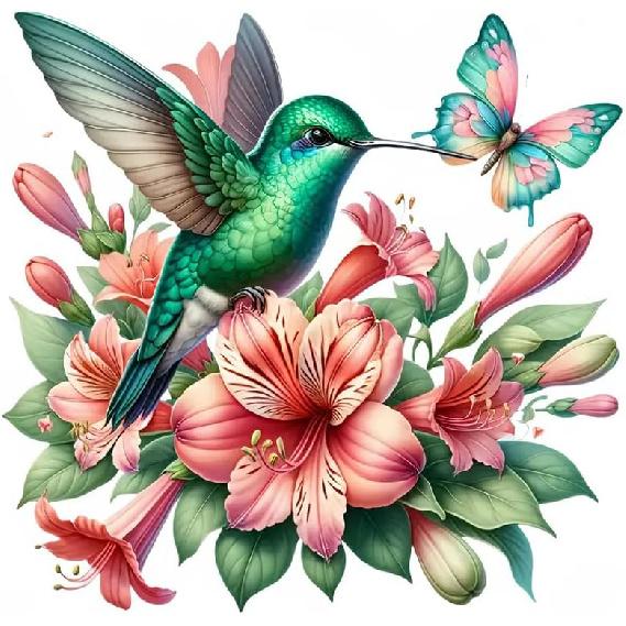 

Floral Hummingbird & Butterfly PVC Vinyl Car Decals Stickers Waterproof Self-Adhesive Decals for Cars, Laptops, Trucks, Motorcycles Wall Window