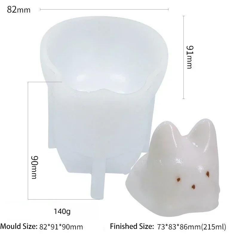 3D Cat Milk Pudding Silicone Mold Halloween Jelly Bowl Cake Cute Cake White Cold Ice Powder Mold Cake Decoration Accessories