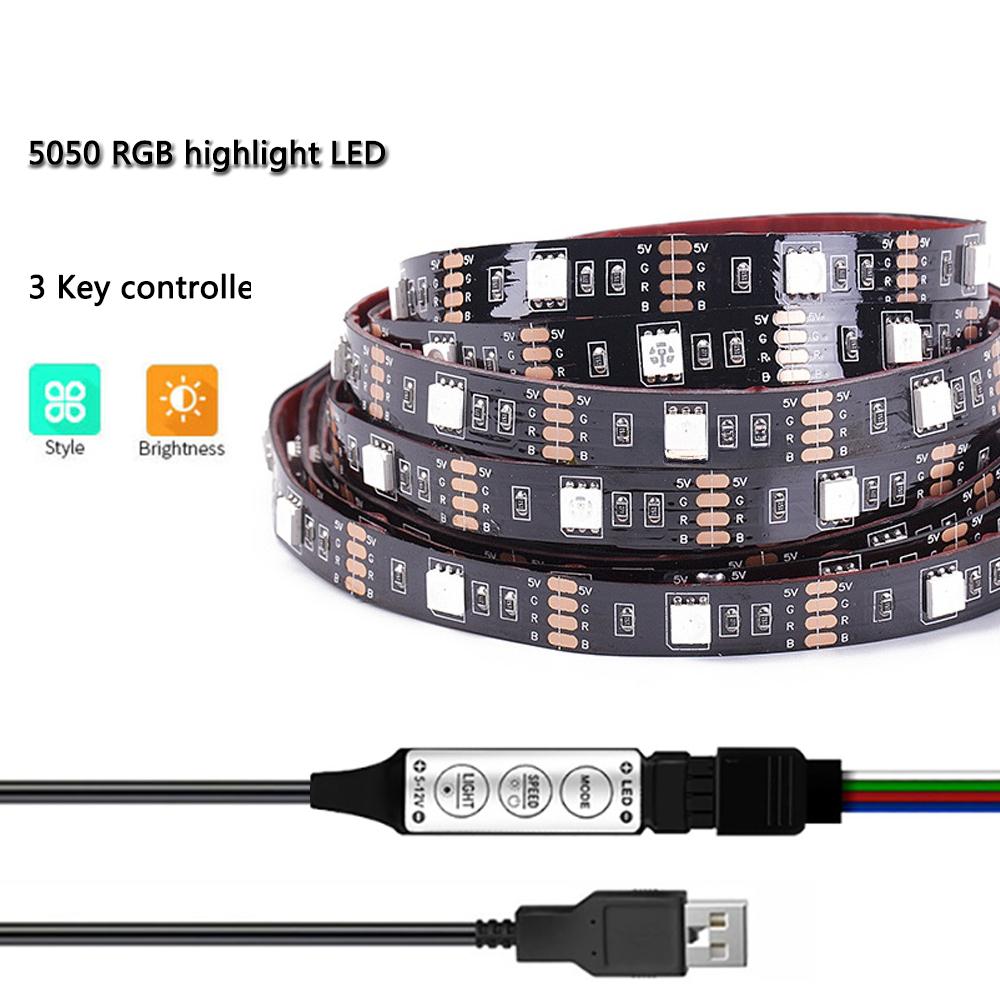 USB LED Strip Light 5050 RGB Light Strip TV Backlight Lights Decor RGB For Bedroom Indoor Decor