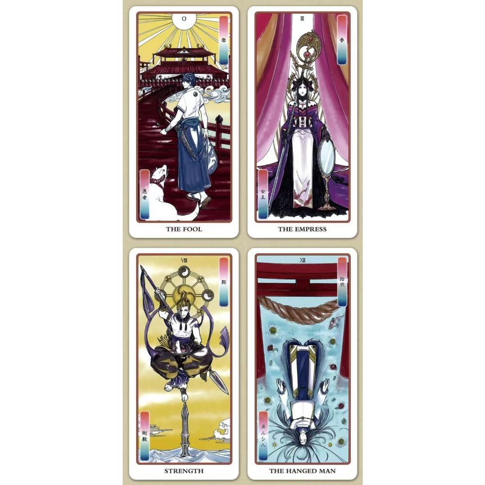 12.5*6cm Japanese Myth Tarot Deck Cards Read Future Tarot Deck Card Game 78 Pcs Cards with Velvet Tarot Bag for Beginners