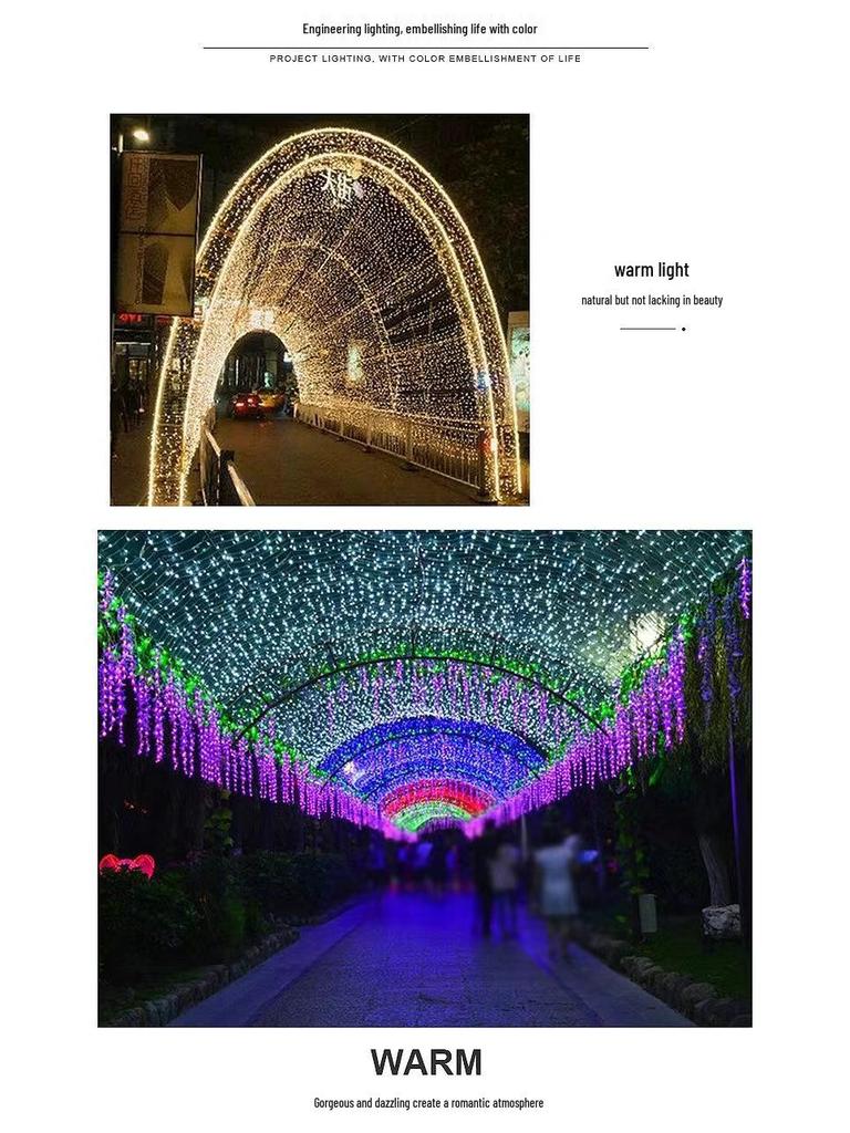 24V US Standard Flashing Color String Lights for Outdoor Trees and Balconies - Starry Festival Decoration, Low Voltage