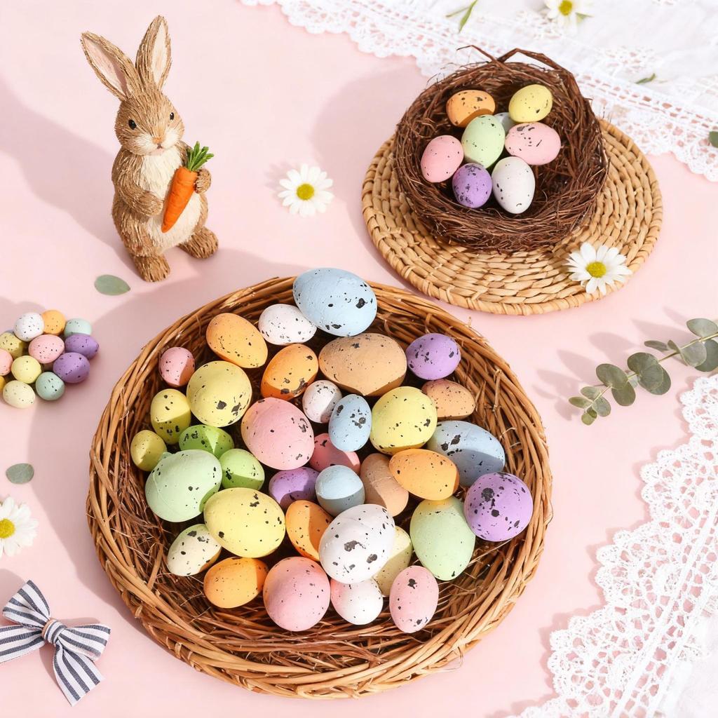 Foam Easter Egg Decoration DIY Fake Eggs Artificial Foam Bird Eggs Garden Bird Nest Decor Easter Party Decorations Home Decor