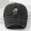 Sunflower Printed Baseball Cap Washed Cotton Sun Hat Vintage Dad Hat  For Women Man
