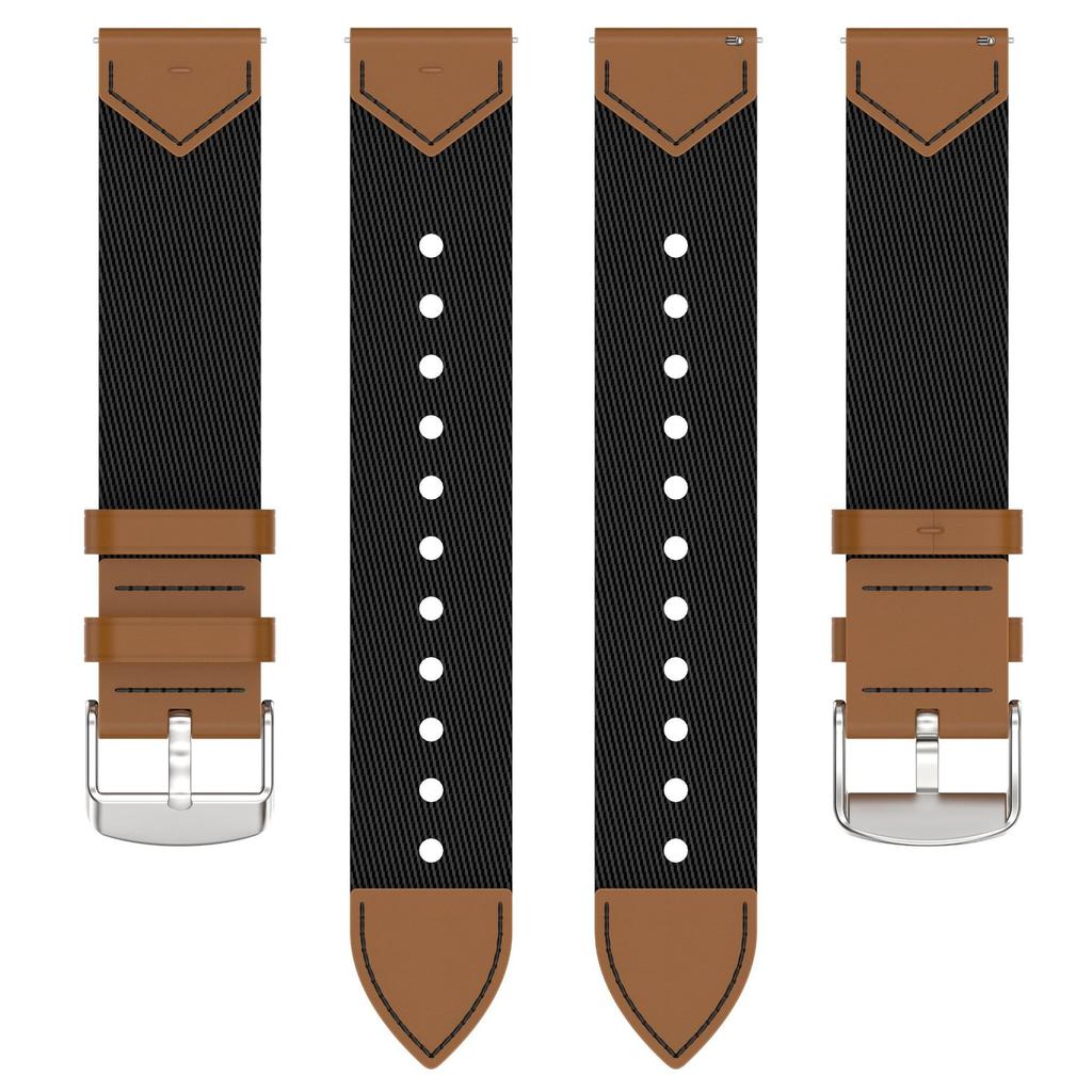 For Huawei Watch GT 5 41mm Watch Strap 18mm Nylon+Leather Adjustable Wrist Band