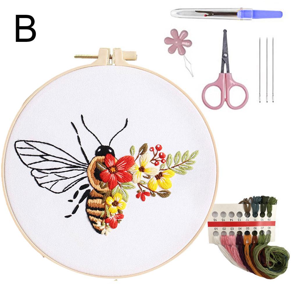 New Best Selling Embroidery Honeybee Diy Material Kit Printed Sewing Patterns Crafting Handmade Supplies Package 3d L6b3