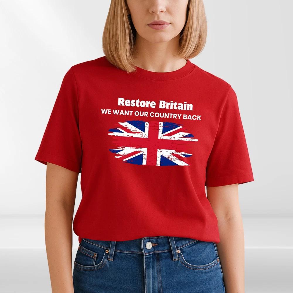 Restore Britain Union Jack TShirt We Want Our Country Back Unisex Tee S