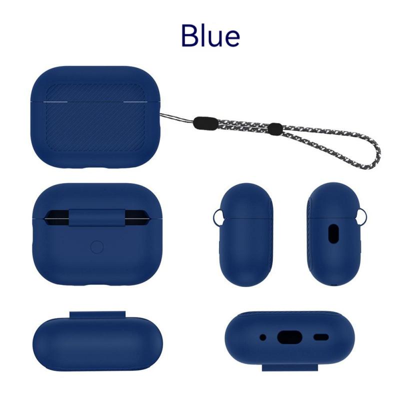 Soft Silicone Cover Protective Case Solid Color Wave Pattern Dustproof Case Compatible For Aripods