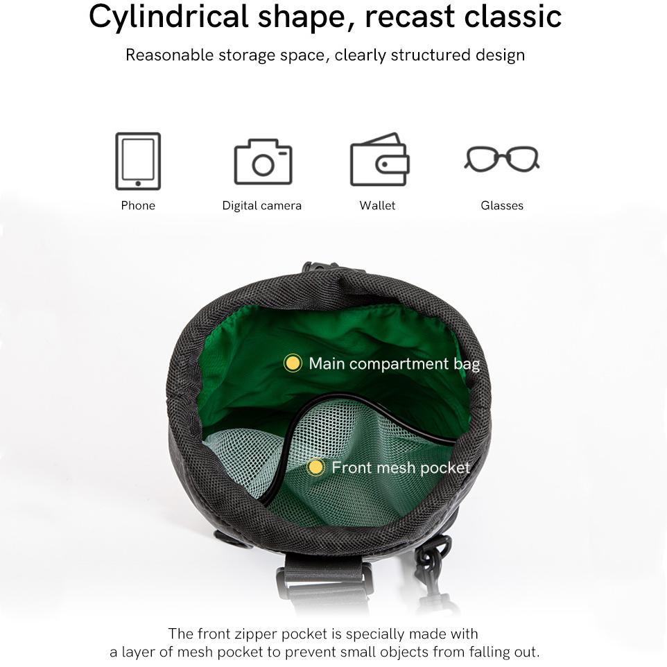 Erkek Kadın Kova çantası Trendy Baskılı Geometrik Silindirik Şekilli Çapraz Çanta 14.1 inç PU Deri Gümüş Leopar / Naylon Siyah Yılan Derisi