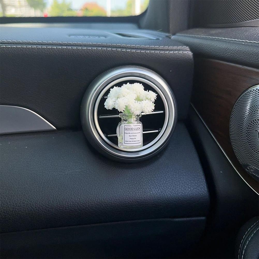 Auto Air Outlet Flower Vase Clips Ornaments Car Center Console Jasmine Vase Glass Ornaments Glass Vase Ornaments For Girls Gifts