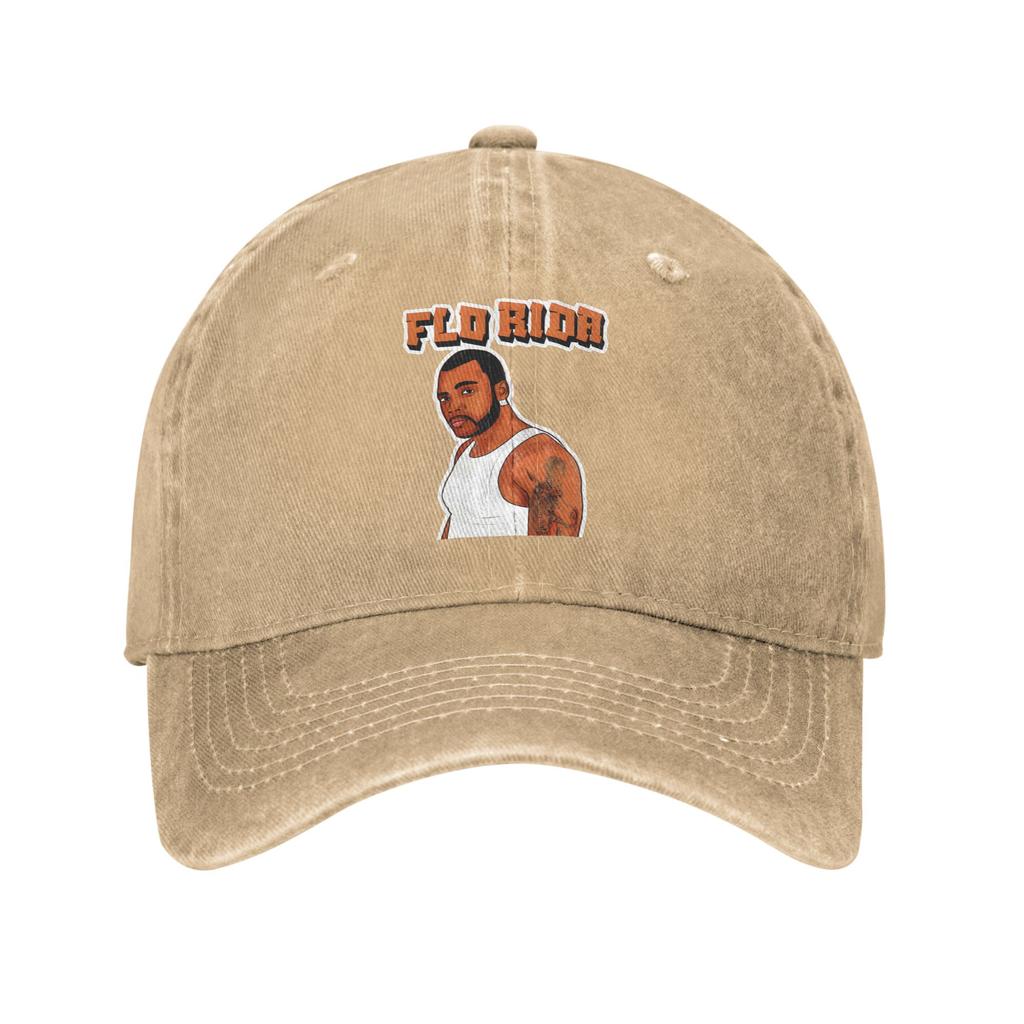 Flo Rida hip hop rapper Washed Baseball Cap  yk Funny Sun Hip Hop Hats Summer Unisex Women Outdoor Sports Baseball Caps