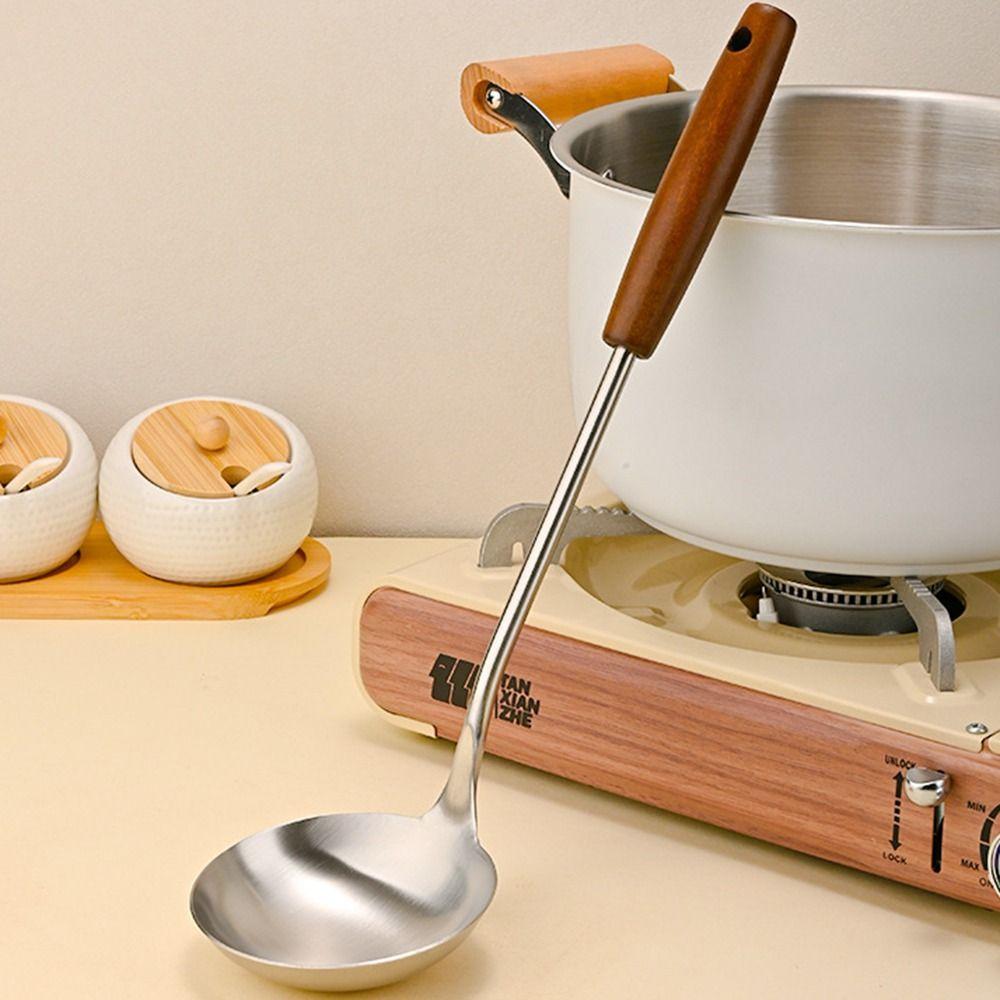 Stainless Steel Spatula Wood Handle Kitchen Stir Fry Spoon New Cooking Spatula Kitchen Tools