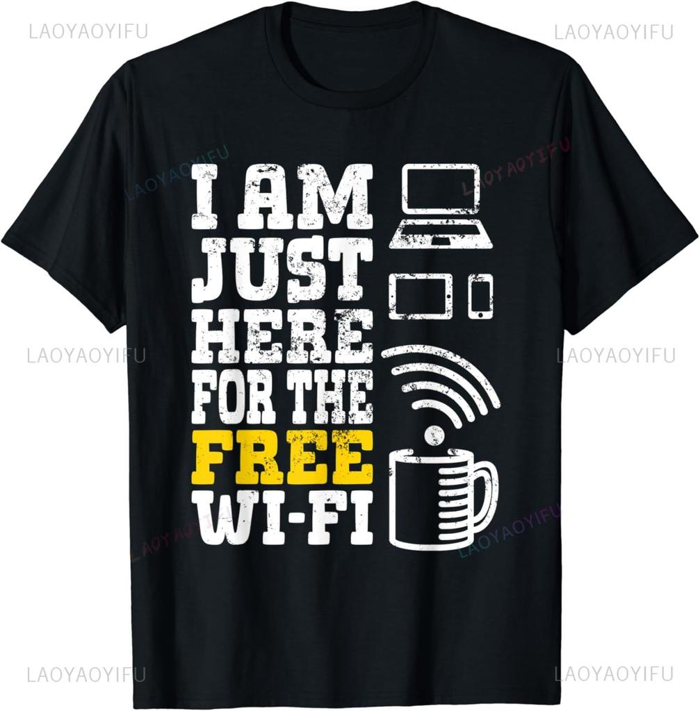 Funny Sarcasm Quote Mens Free WiFi Tshirt Math Equation Novelty Tee Men Clothing Printed Streetwear Graphic T Shirts