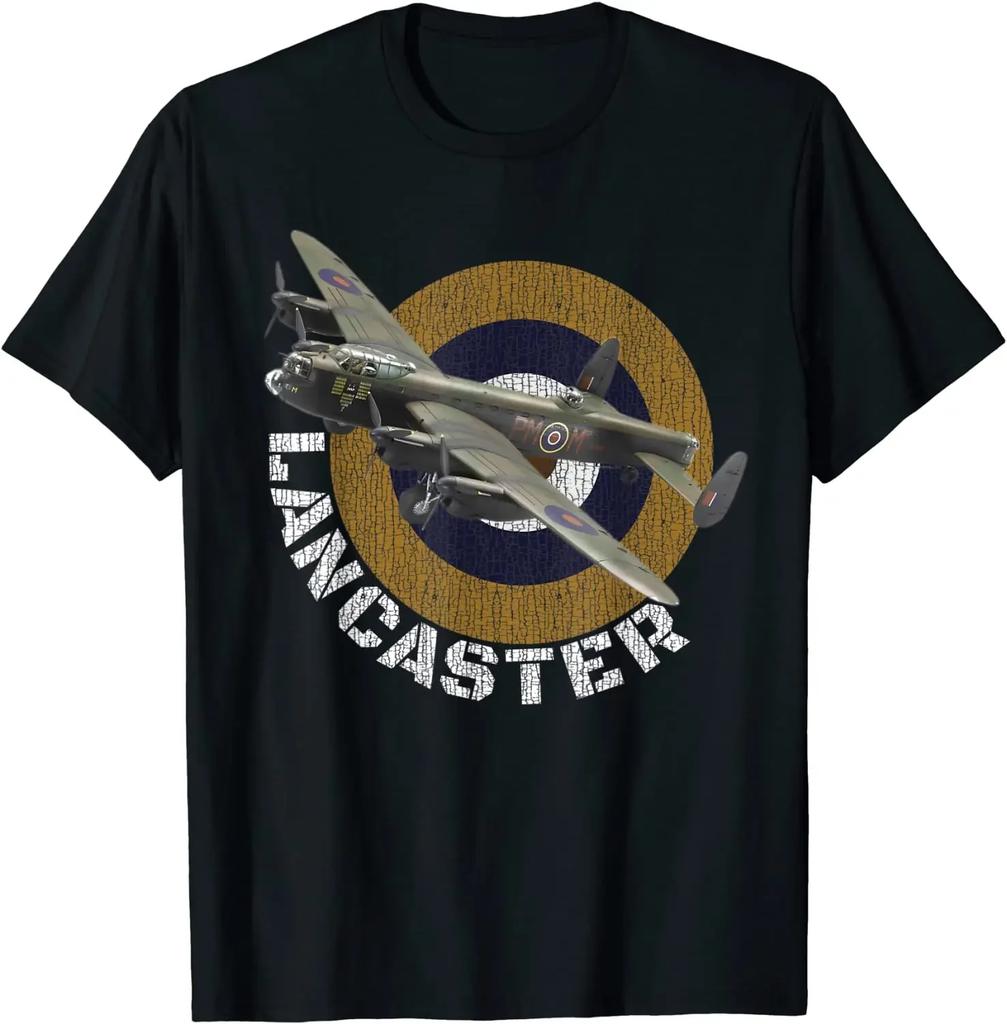 WW2 British Warplanes Lancaster Heavy Bomber T-Shirt. Premium Cotton Short Sleeve O-Neck Mens T Shirt New S-3XL