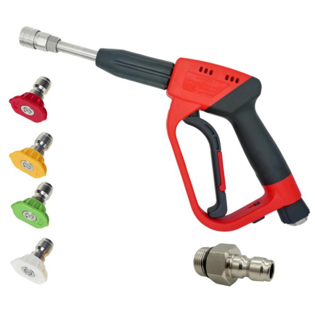 Garden Hose Nozzle Sprayers with Foam Cannon High Pressure Water Hose Nozzle with 4 Spray Nozzles Tips for Washing