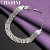 CHSHINE 925 Sterling Silver 10mm Weaving Geometry Bracelet For Women Men Party Fashion Charm Jewelry