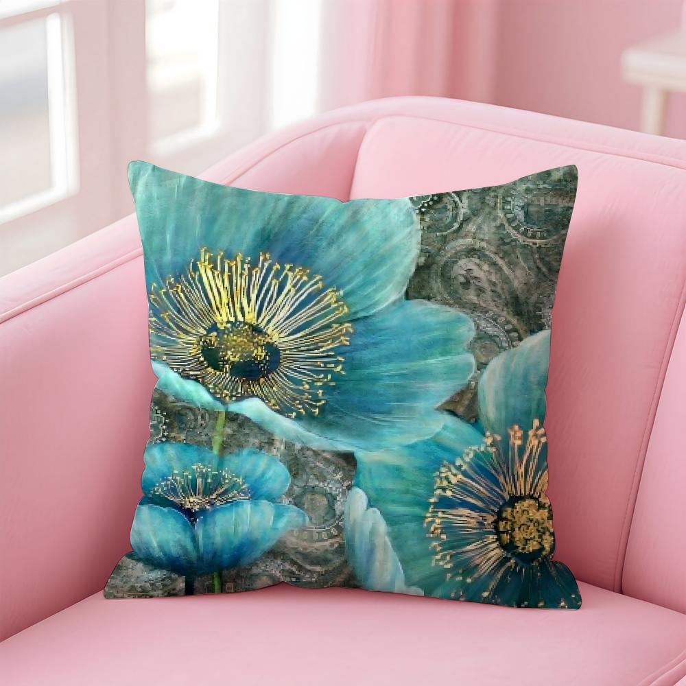 popular Oil Painting Floral Elegant Cushion Cover Comfortable Reversible Pillow Cover Ideal for Car Sofa Bedroom & Beyond