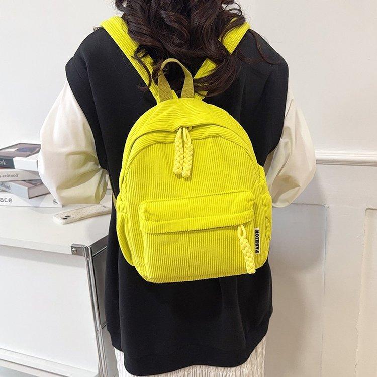Schoolbag Hot-selling Velvet Backpack Women's Small 1011 New Fashion Corduroy Student Backpack Travel Small Backpack