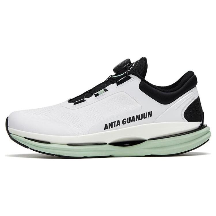 New Anta Cushioning Anti Slip And Wear Resistant Low Top Running Shoes Men's White Black Green 112315581A-1