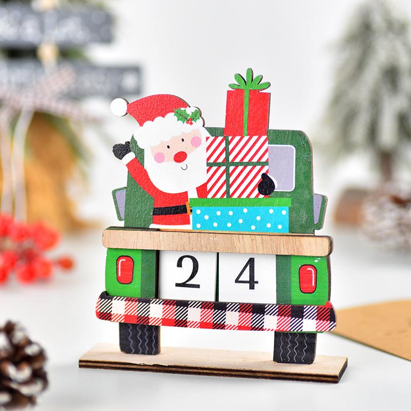 Christmas, Painted, Wooden, Creative DIY Calendar Ornaments, Children's Assembled Gifts, Christmas Decorative Ornaments