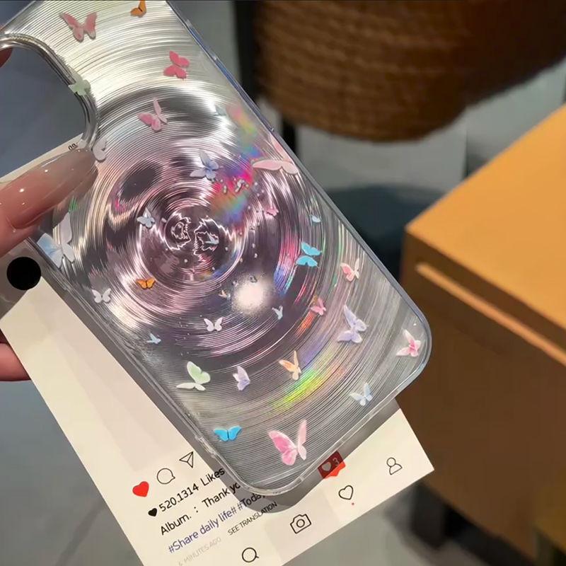 Light Purple Butterfly Whirlwind Style Case for iPhone 16 Pro Max Compatible with Apple 14/iPhone