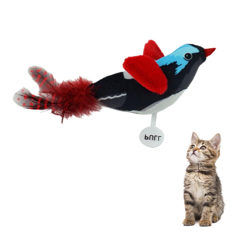 

Indoor Interactive Birds Toy for Cat Chasing Teasing Toy Sounding Catnip Cat Teaser Toy Self-hilarity Wall Hanging Birds Cat Toy красный