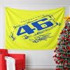 Yellow Background with Blue 46 Design Pattern Wall Hanging Tapestry Decorative Tapestry Home Decor for Bedroom and Living Room